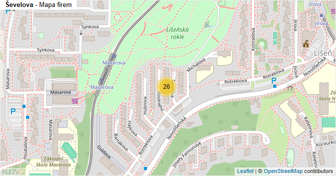Ševelova - mapa firem