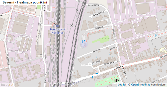 Severní - mapa podnikání