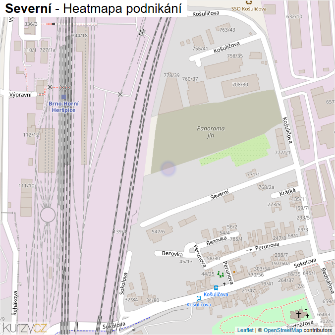 Mapa Severní - Firmy v ulici.