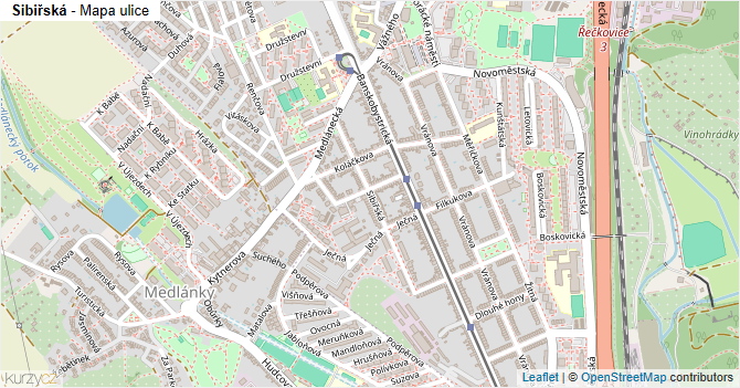 Sibiřská - mapa ulice