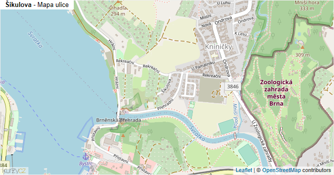 Šikulova - mapa ulice