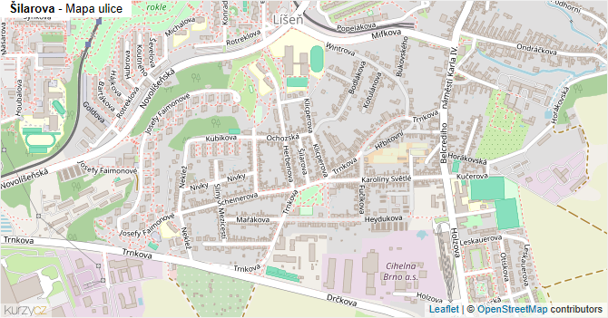 Šilarova - mapa ulice