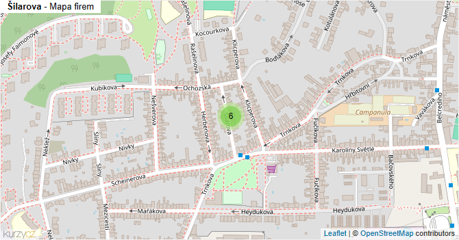 Šilarova - mapa firem