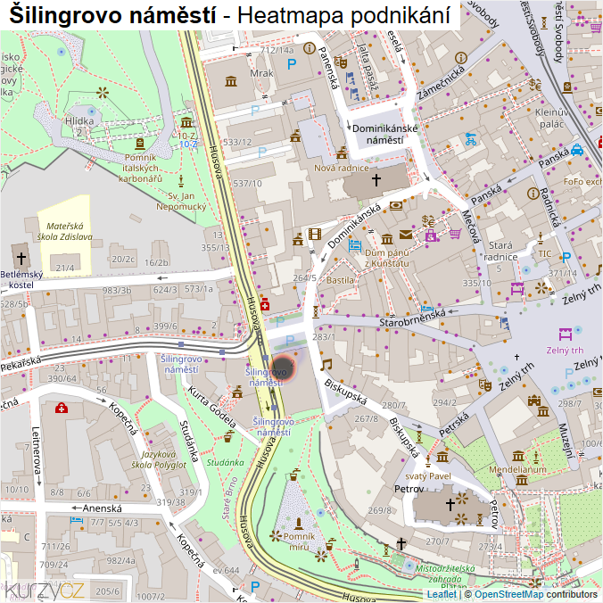 Mapa Šilingrovo náměstí - Firmy v ulici.