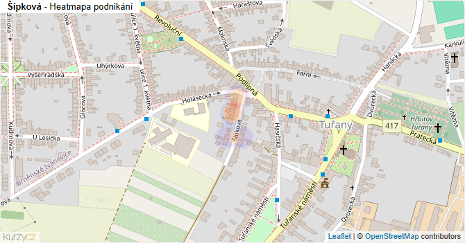 Šípková - mapa podnikání