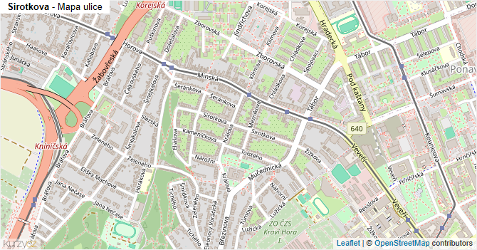 Sirotkova - mapa ulice