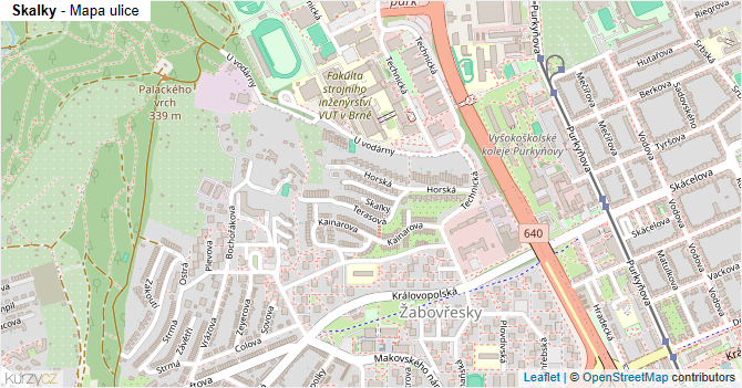 Skalky - mapa ulice