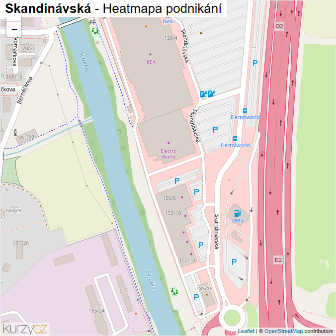 Mapa Skandinávská - Firmy v ulici.