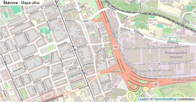 Škárova - mapa ulice