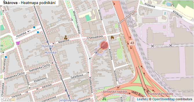 Škárova - mapa podnikání