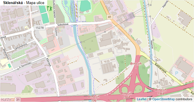 Sklenářská - mapa ulice