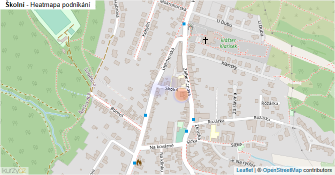 Školní - mapa podnikání
