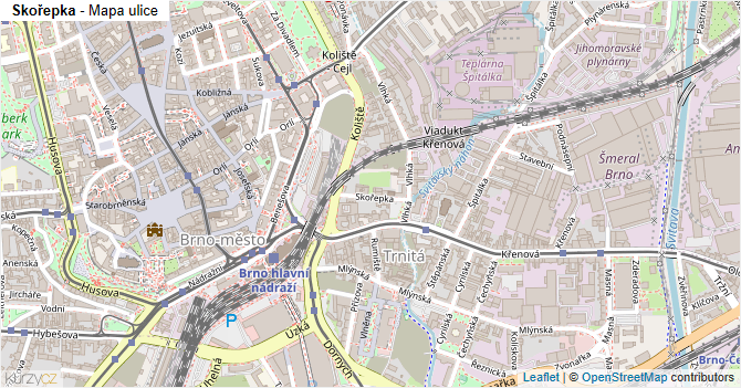 Skořepka - mapa ulice