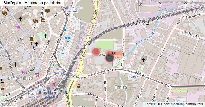 Skořepka - mapa podnikání