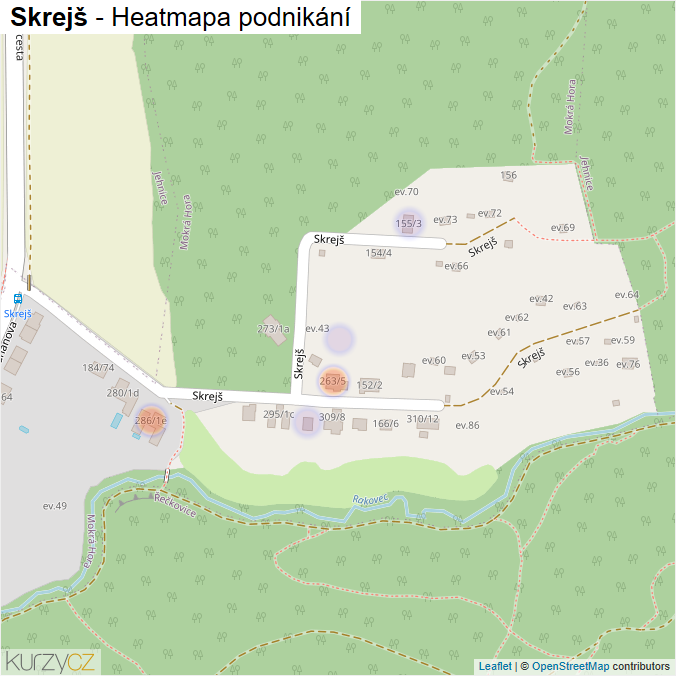 Mapa Skrejš - Firmy v ulici.