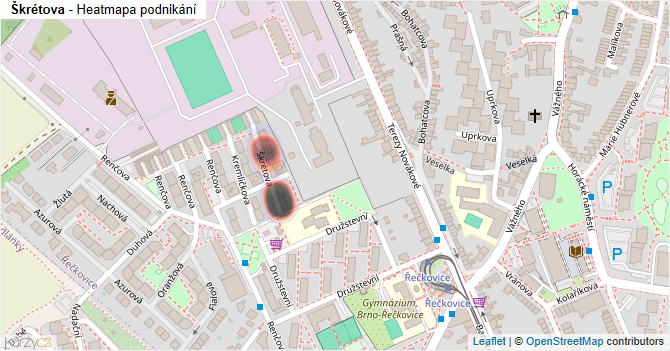 Škrétova - mapa podnikání
