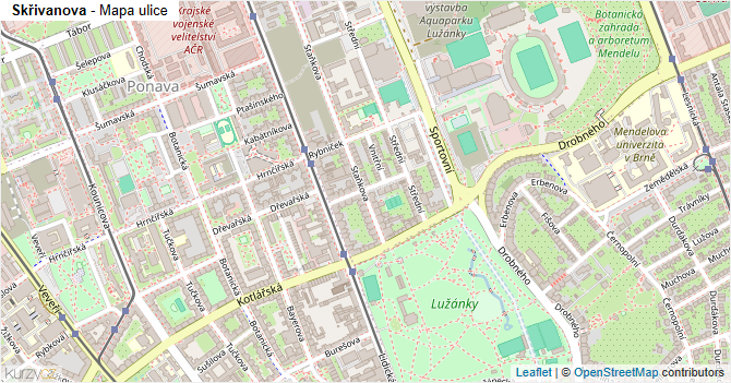 Skřivanova - mapa ulice