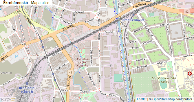 Škrobárenská - mapa ulice