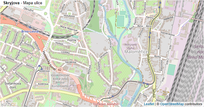 Skryjova - mapa ulice