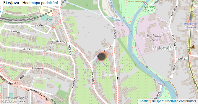 Skryjova - mapa podnikání