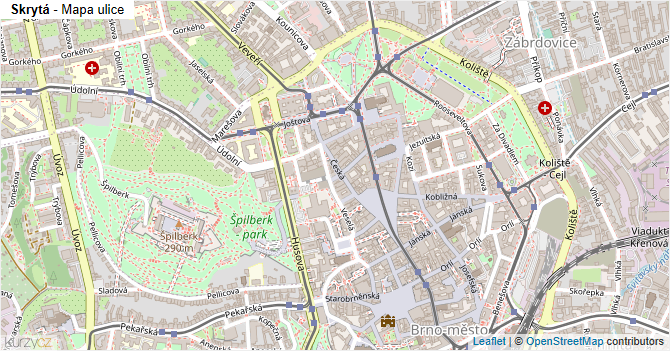Skrytá - mapa ulice