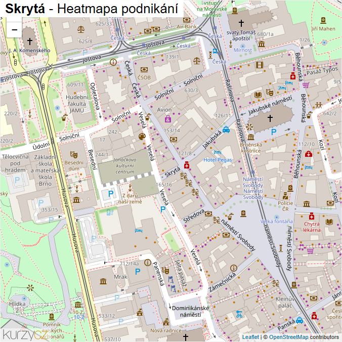 Mapa Skrytá - Firmy v ulici.