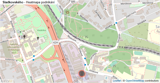 Sladkovského - mapa podnikání
