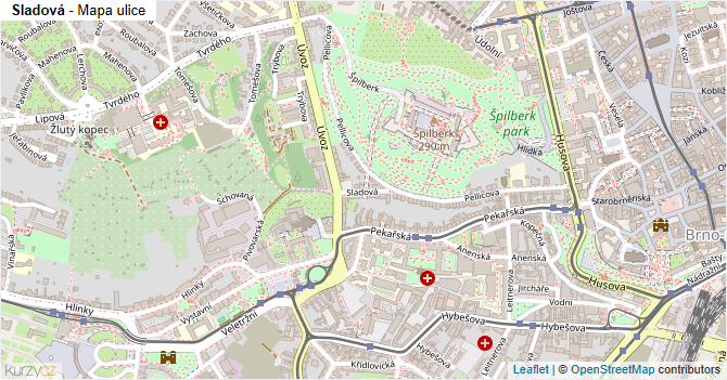 Sladová - mapa ulice