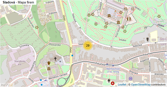 Sladová - mapa firem