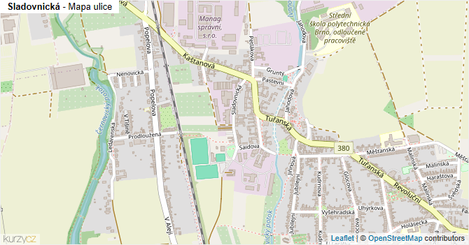 Sladovnická - mapa ulice
