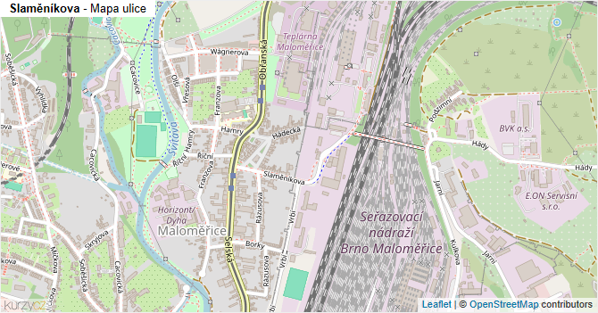 Slaměníkova - mapa ulice