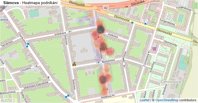 Slámova - mapa podnikání