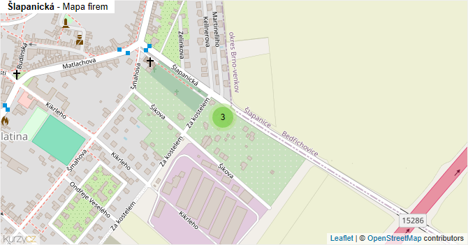 Šlapanická - mapa firem