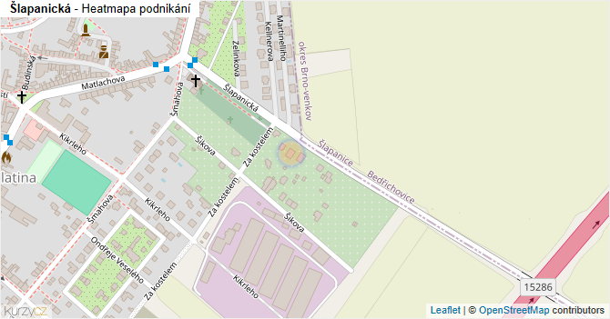 Šlapanická - mapa podnikání