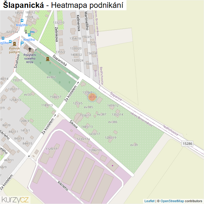 Mapa Šlapanická - Firmy v ulici.