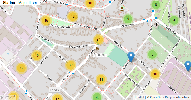 Slatina - mapa firem
