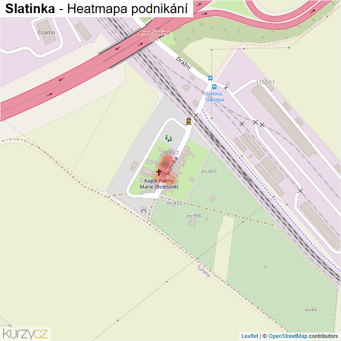 Mapa Slatinka - Firmy v ulici.