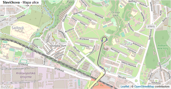 Slavíčkova - mapa ulice