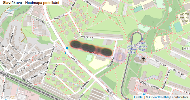 Slavíčkova - mapa podnikání