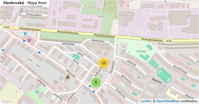 Slavkovská - mapa firem