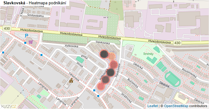 Slavkovská - mapa podnikání