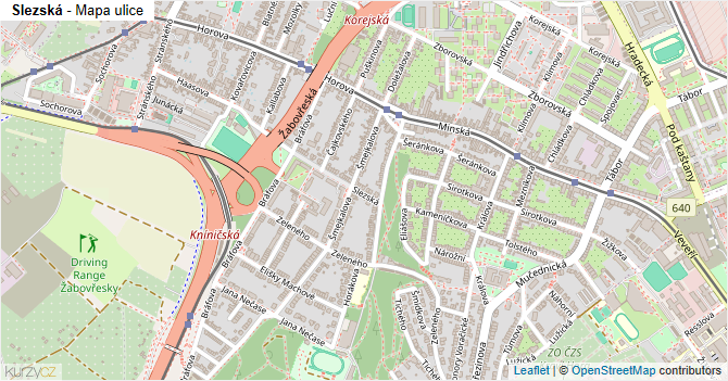 Slezská - mapa ulice