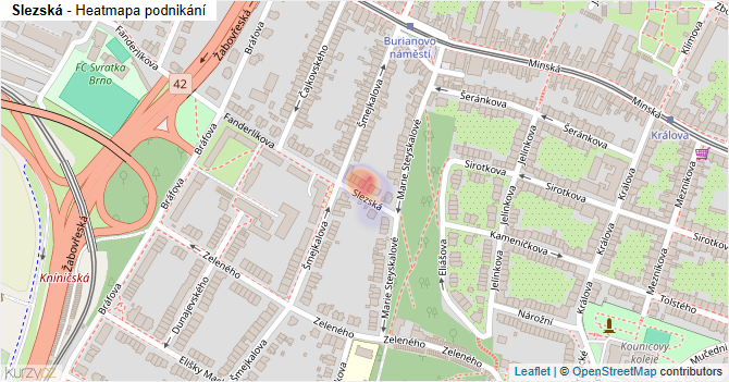 Slezská - mapa podnikání