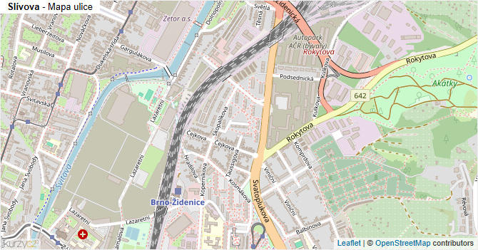 Slívova - mapa ulice