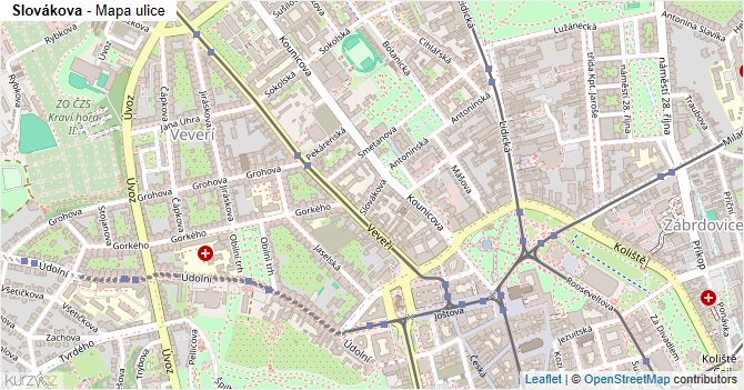Slovákova - mapa ulice