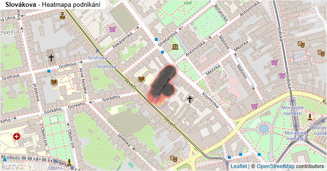 Slovákova - mapa podnikání