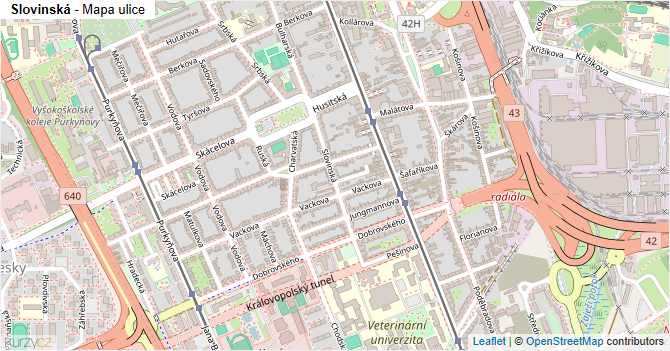 Slovinská - mapa ulice