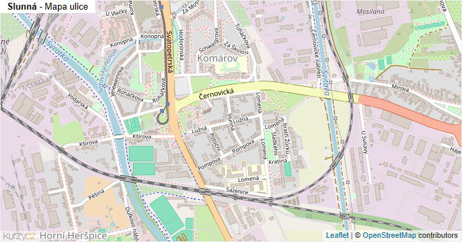 Slunná - mapa ulice