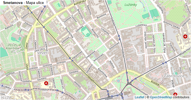 Smetanova - mapa ulice