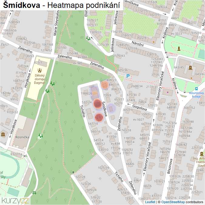Mapa Šmídkova - Firmy v ulici.